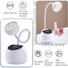 PHAIN Mini UV Nail Lamp features a gooseneck for precise illumination