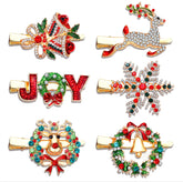 PHALIN Christmas hair clip reindeer with rhinestones for festive holiday styling