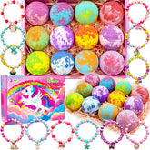 Phaorui unicorn bath bombs pack with colorful fizz for kids' bath time fun.