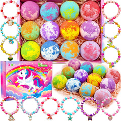 Phaorui unicorn bath bombs pack with colorful fizz for kids' bath time fun.