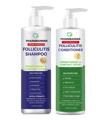 PHARMBANNER tea tree shampoo bottle promotes scalp refreshment and cleansing.