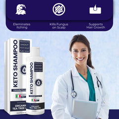 Pharmlitalia Flakes Shampoo ingredients close-up showcases antifungal and soothing components.