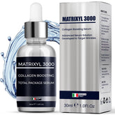 Pharmlitalia Matrixyl 3000 serum bottle shows firmer, smoother skin potential.