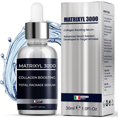Pharmlitalia Matrixyl 3000 serum bottle shows firmer, smoother skin potential.