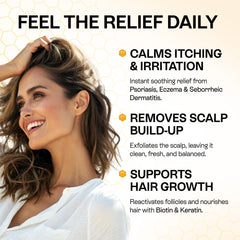 Pharmlitalia psoriasis shampoo with Manuka honey ingredients for deep hydration and antimicrobial comfort