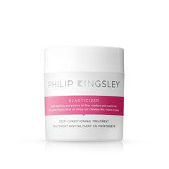 PHILIP KINGSLEY Elasticizer bottle close-up highlighting deep hydration for all hair types.