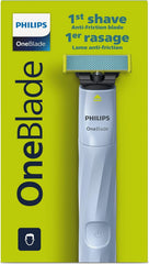 Philips OneBlade First Shave product shot highlights compact design for teen grooming on the go.