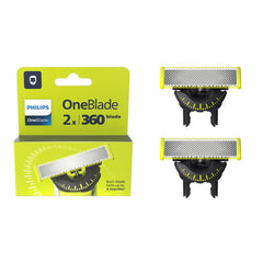Philips OneBlade X2 360 dual-way blade close-up for precise edge maintenance.