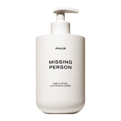 PHLUR Missing Person lotion front bottle shows 16oz hydration for dry skin