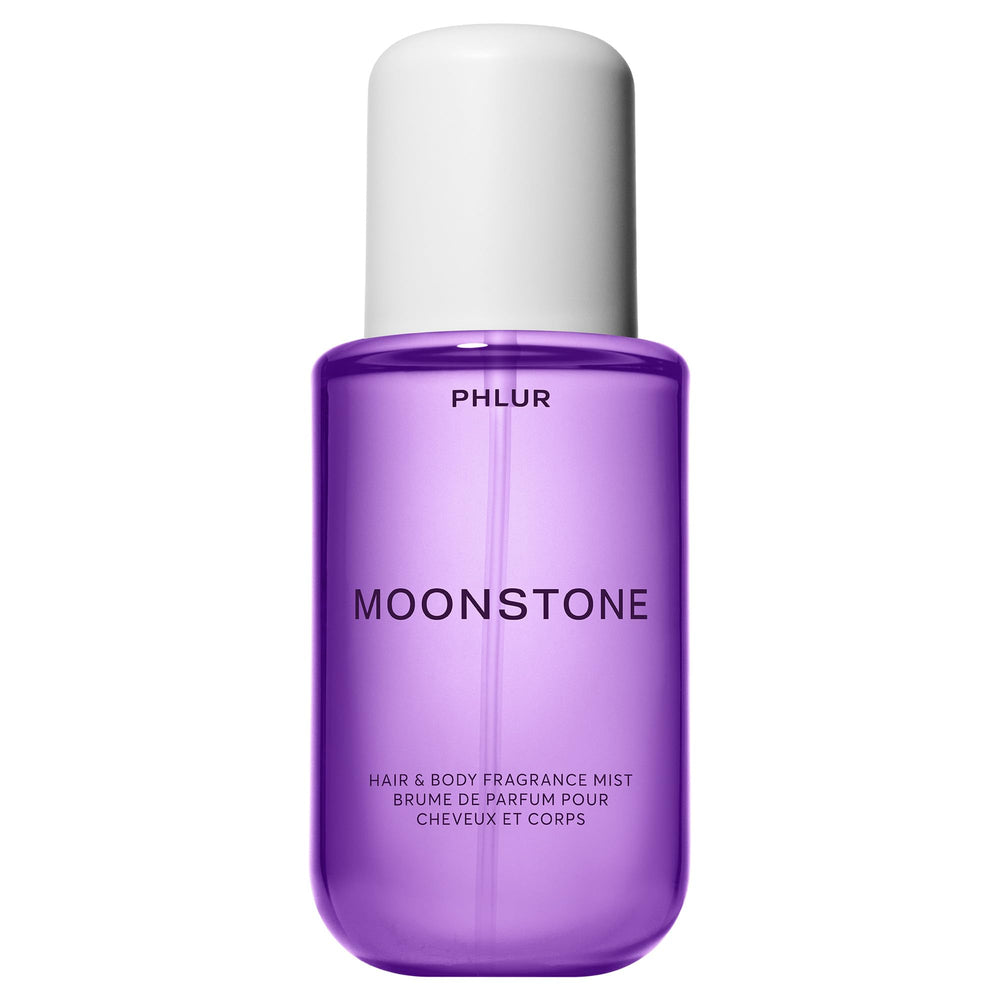 PHLUR Moonstone bottle-front shows premium design for daily fragrance use.