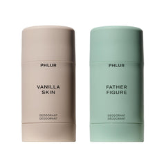 PHLUR Vanilla Skin deodorant duo pack front view highlighting daily odor protection