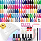 Phoenixy gel nail kit 48W lamp demonstrates fast curing for at-home manicures