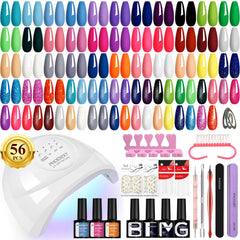 Phoenixy gel nail kit 48W lamp demonstrates fast curing for at-home manicures