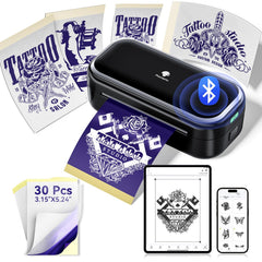 Phomemo TP31 printer front view shows compact portability for on-the-go stencil work.