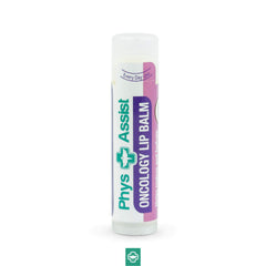 PhysAssist lip balm tube close-up highlights natural organic ingredients