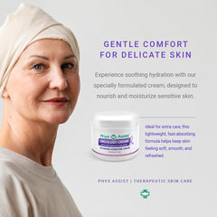 PhysAssist Oncology Cream ingredients glycerin and almond blend on shelf.