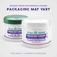 PhysAssist Oncology Cream label closeup highlights non-irritant formula.