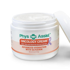 PhysAssist Oncology Recovery Cream being applied to the arm for dry, itchy relief.