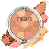 Physicians Formula Blushing Peach palette closeup highlighting the mosaic for natural cheek glow.
