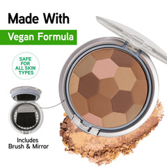 Physicians Formula multi-colored bronzers swatch colors for a soft, natural glow.