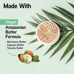 Cream-to-powder finish shown in swirl-texture swatch