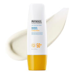 Physiogel lightweight moisture sunscreen bottle shows SPF 50+ protection for sensitive skin.