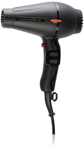 Pibbs Twin Turbo 3800 black front view, delivering fast drying for busy mornings.