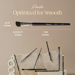 Piccasso 201 nose shading brush angled head enables precise contouring.