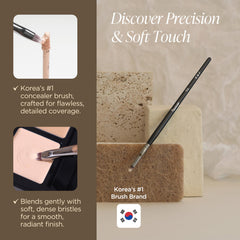 Piccasso 712 concealer brush under-eye area for smooth blending.