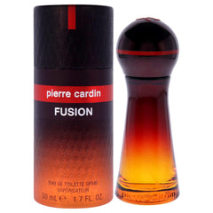 Pierre Cardin Fusion EDT spray bottle on vanity for daily confidence.