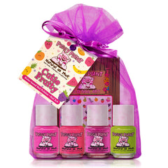 Piggy Paint Cutie Fruity bottle set featuring four polishes for safe kids' playtime.