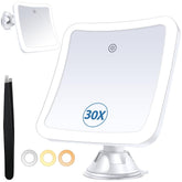 PIMPLEGO magnifying mirror 30x light for precise brow shaping and lash work
