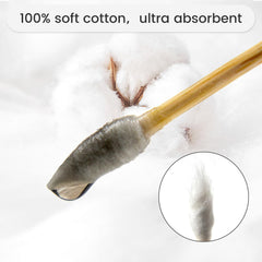 PINGMIC bamboo-handle lint-free swabs pack highlighting eco-friendly design and clean handling.