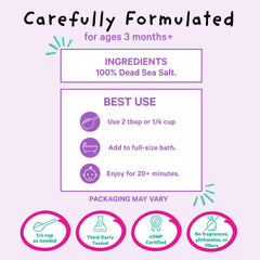 Pink Stork Baby Bath Flakes teaspoon-measure demonstrates two tablespoons for baby baths