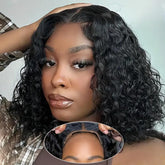 Pinketer Wear and Go Bob Wig deep wave closeup shows natural shine and bounce