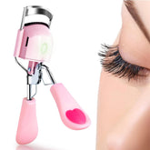 Pinkiou heated eyelash curler in compact design for quick, safe curls while traveling.