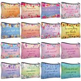 Pinkunn bible-verse-canvas-makeup-bags bright designs for daily organization.
