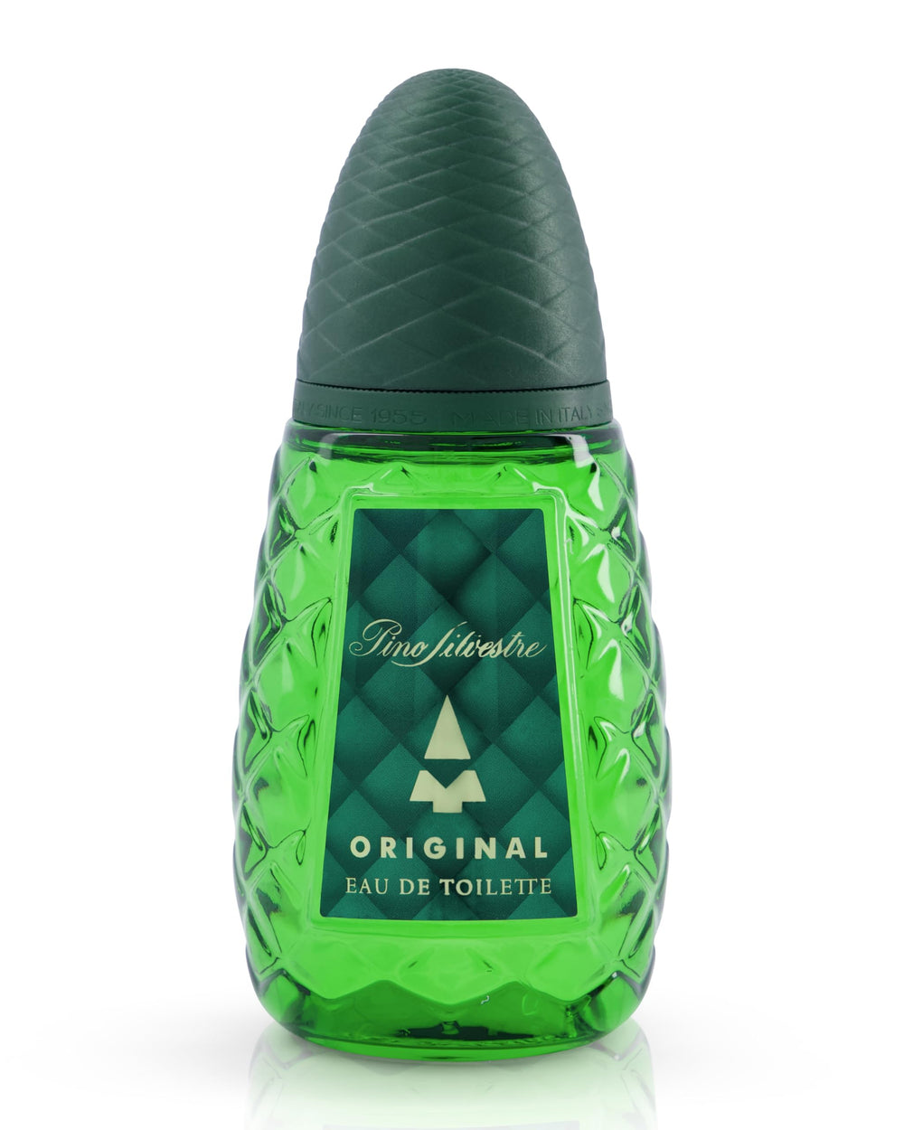 Pino Silvestre Original bottle-front conveys timeless masculine style for evening wear.