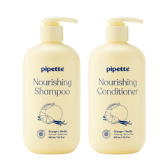 Pipette Nourishing Shampoo bottle pour illustrating gentle cleansing for kids