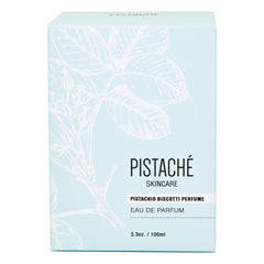 Pistaché Skincare Pistachio Biscotti notes depicted, emphasizing nutty gourmand aroma.
