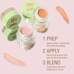 Pixi Correction Concentrate muestra tono melocotón para corrección de ojeras