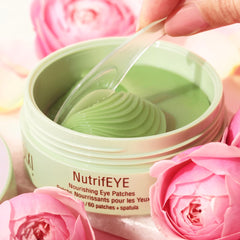 Closeup of Pixi NutrifEYE hydrogel texture providing cooling comfort on skin.