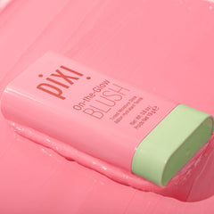 Pixi On-the-Glow Blush Fleur cheek swatch shows natural glow