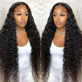 Pizazz 13x4 HD lace-front wig close-up showing natural volume with deep-wave texture.