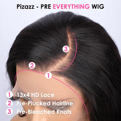 Pizazz pre-plucked baby hair around lace front enables subtle natural hairline styling