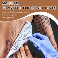 Pjordo tattoo stencil transfer gel application image shows quick minimal-dab usage