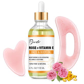 Pjordo vitamin E rose oil bottle for daily moisturizing.