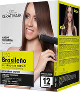 PLACENTA LIFE KERATIMASK packaging shows formaldehyde-free claim for at-home straightening