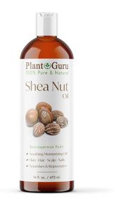 Plant Guru African Shea Nut Oil 16oz bottle for pure skin hydration.