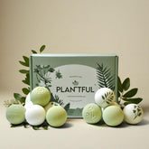 Plantful bath bombs gift-set packaging highlights premium gifting and self-care.